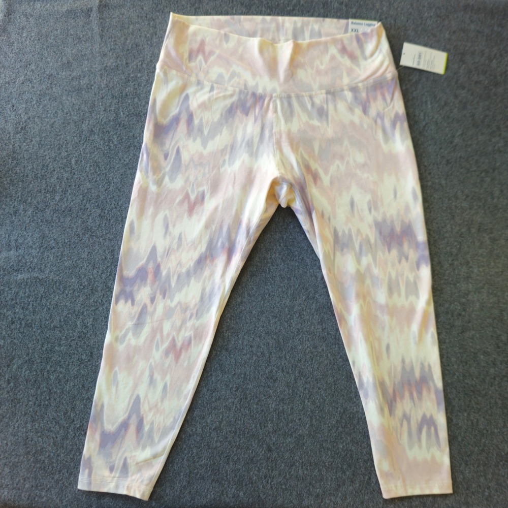 New! Old Navy Balance Leggings Wicking Cotton XXL Multicolor High Rise Active